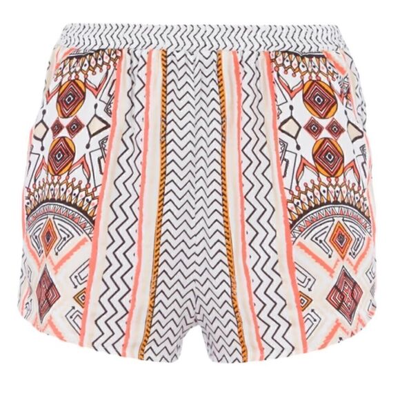 MINKPINK Space Cowboy Neon Orange Multi Color Pull On Short - Picture 5 of 10